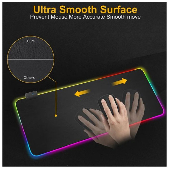 FixPremium - Tapis de souris et clavier s RGB, 90x40cm, noir