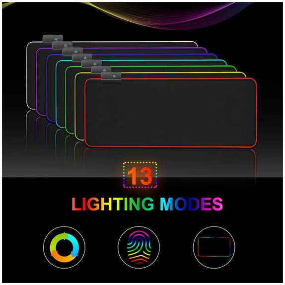 FixPremium - Tapis de souris et clavier s RGB, 90x40cm, noir