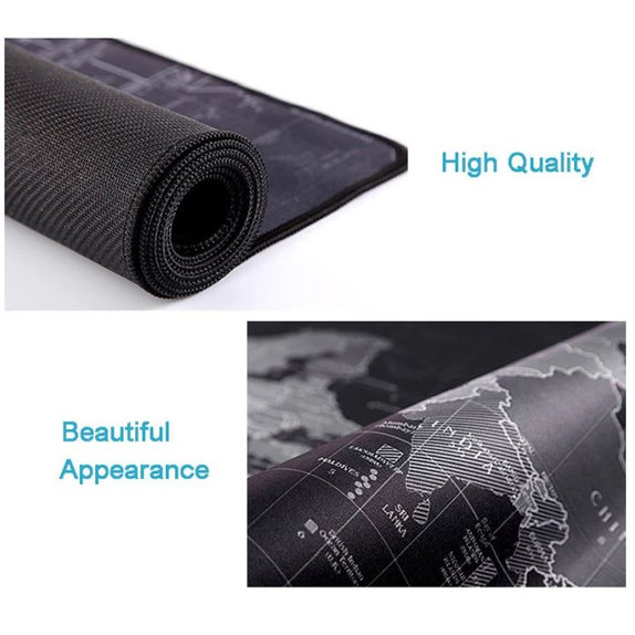 FixPremium - Tapis de souris et clavier avec motif de carte, noir