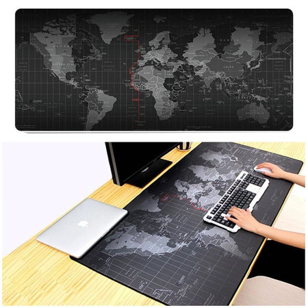 FixPremium - Tapis de souris et clavier avec motif de carte, noir