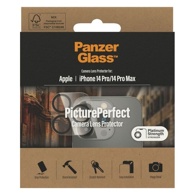 PanzerGlass - Couvercle de Protection d'Objectif d'Appareil PicturePerfect pour iPhone 14 Pro & 14 Pro Max, transparent