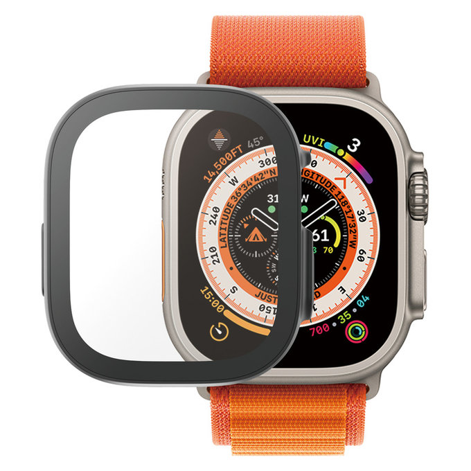 Verre trempé Full Body AB pour Apple Watch Ultra 2 49 mm, Noir, PanzerGlass