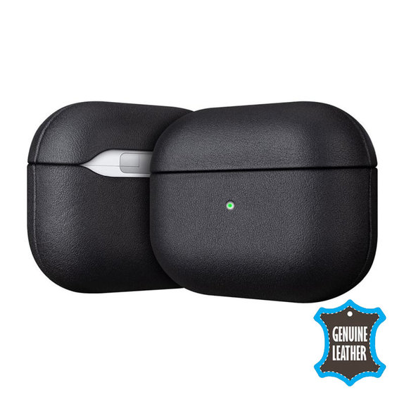 FixPremium - Étui en cuir pour AirPods 3, noir