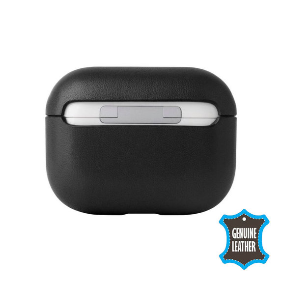 FixPremium - Étui en cuir pour AirPods 3, noir