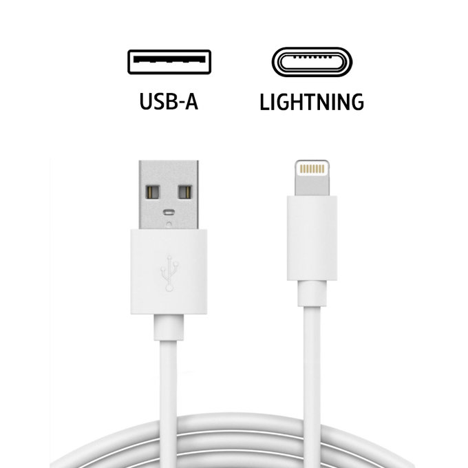 Lightning / USB câble, 2 m, compatible avec Apple, bulk