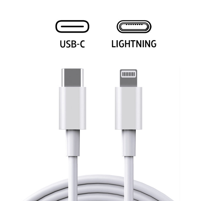 Lightning / USB-C câble, 1 m, compatible avec Apple, bulk