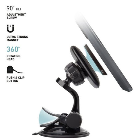 SBS - Support voiture Arizona magnétique, s ventouse, noir