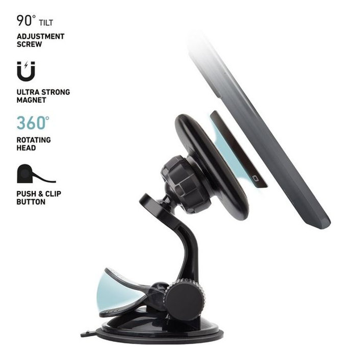 SBS - Support voiture Arizona magnétique, s ventouse, noir