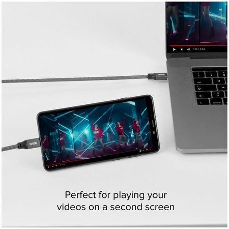 SBS - Câble Thunderbolt 3 (USB-C) Câble s PowerDelivery 240W (1m), gris