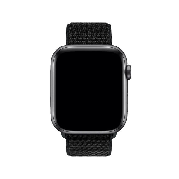 FixPremium - Bracelet en nylon pour Apple Watch (42, 44, 45 et 49 mm), noir