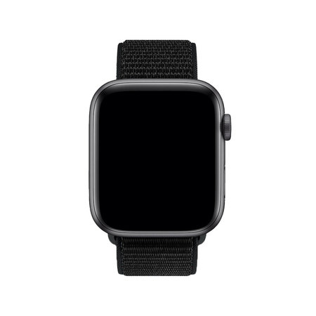 FixPremium - Bracelet en nylon pour Apple Watch (42, 44, 45 et 49 mm), noir