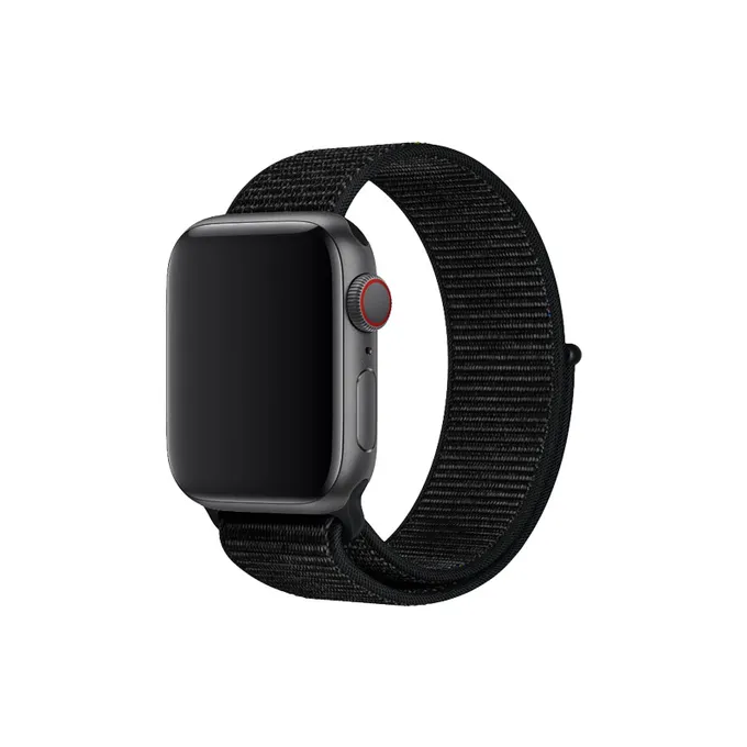 FixPremium - Bracelet en nylon pour Apple Watch (38, 40 et 41 mm), noir