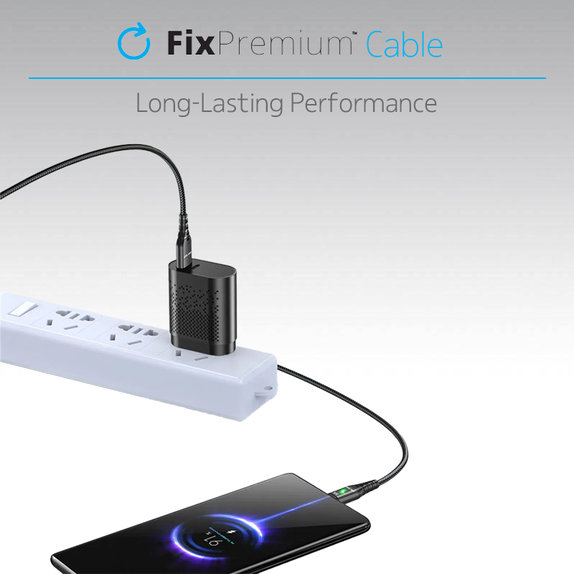 FixPremium - Indicateur LED du câble USB-C / USB (1m), noir