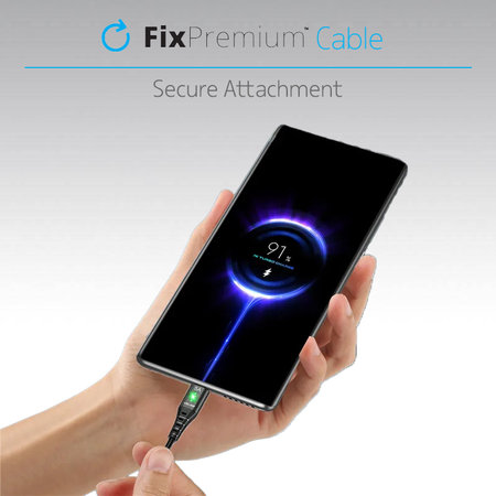 FixPremium - Indicateur LED du câble USB-C / USB (1m), noir