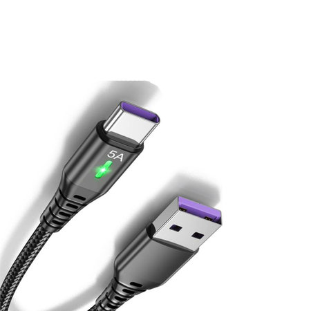 FixPremium - Indicateur LED du câble USB-C / USB (1m), noir
