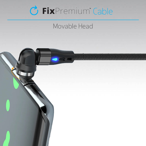 FixPremium - Câble magnétique USB-C / USB (1m), noir