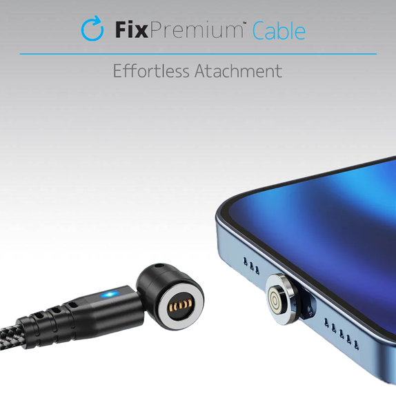 FixPremium - Câble magnétique USB-C / USB (1m), noir