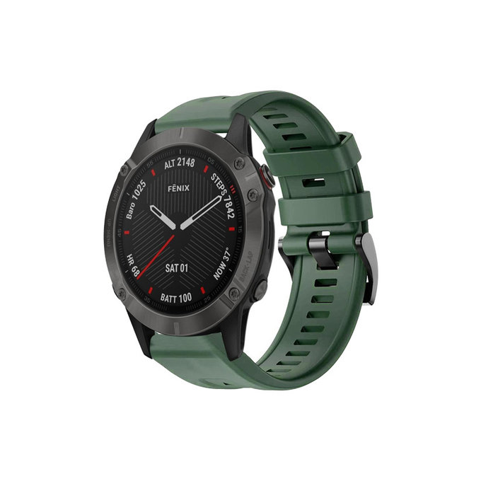 FixPremium - Bracelet en silicone pour Garmin (QuickFit 26 mm), vert foncé