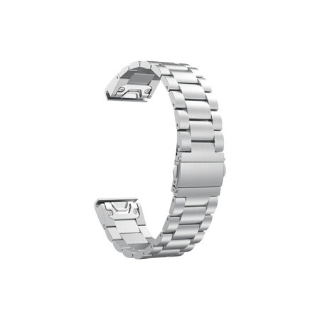 FixPremium - Bracelet en acier inoxydable pour Garmin (QuickFit 22 mm), argent