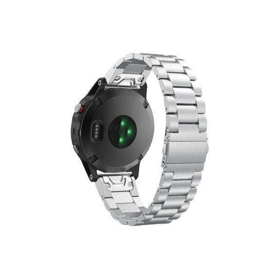 FixPremium - Bracelet en acier inoxydable pour Garmin (QuickFit 22 mm), argent