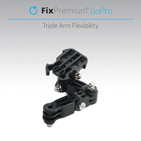 FixPremium - Support à 3 bras pour GoPro, noir