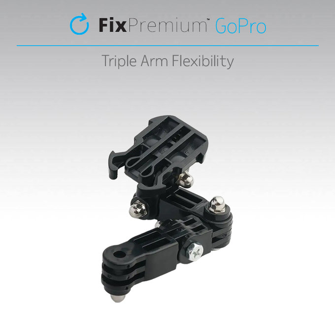 FixPremium - Support à 3 bras pour GoPro, noir
