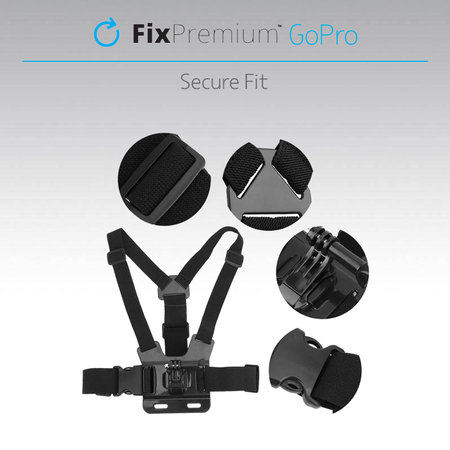 FixPremium - Support de corps pour GoPro, noir