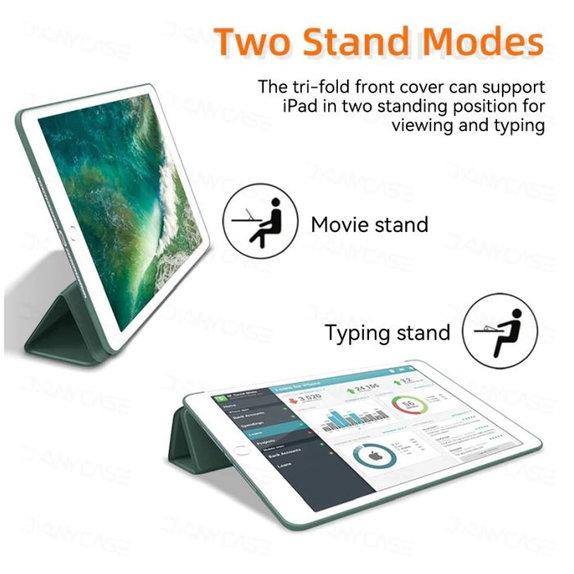 FixPremium - Étui à rabat en silicone pour iPad Pro 12,9" (4e, 5e génération), vert