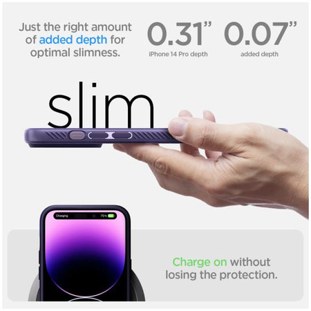 Spigen - Étui Liquid Air pour iPhone 14 Pro, Deep Purple