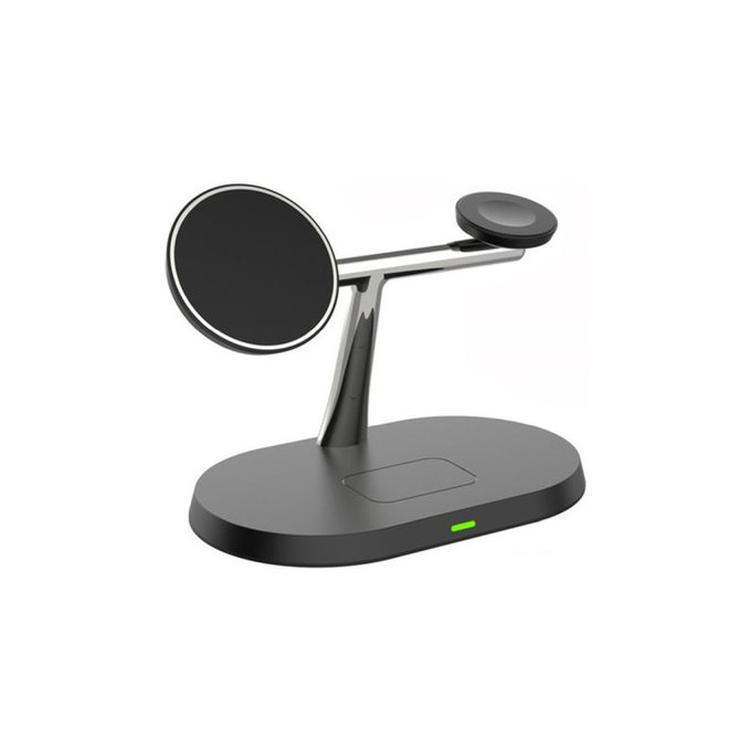 FixPremium - Support MagSafe 3en1 pour iPhone, Apple Watch et AirPods, noir