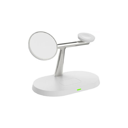 FixPremium - Support MagSafe 3en1 pour iPhone, Apple Watch et AirPods, blanc