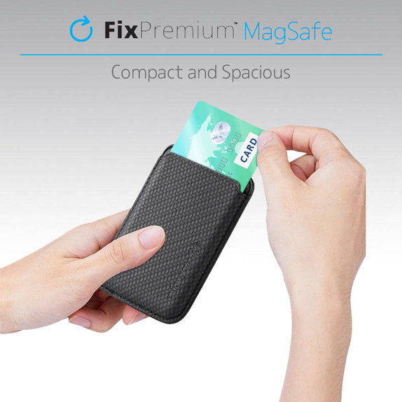 FixPremium - Portefeuille MagSafe Carbon, noir
