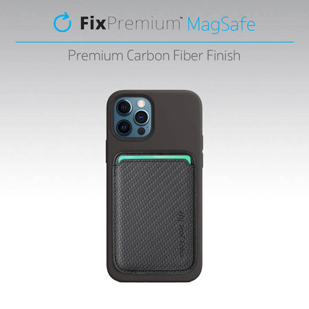 FixPremium - Portefeuille MagSafe Carbon, noir