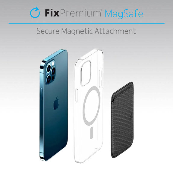 FixPremium - Portefeuille MagSafe Carbon, noir