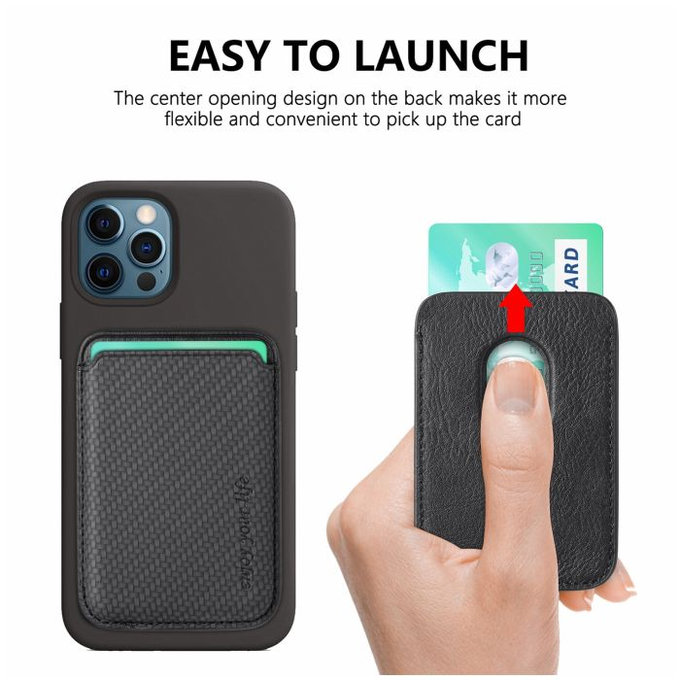 FixPremium - Portefeuille MagSafe Carbon, noir