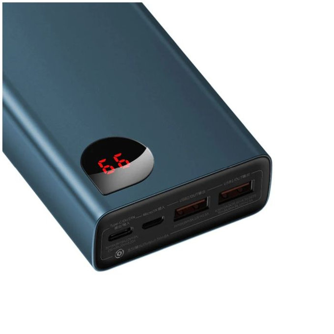 Baseus - PowerBank 65W 20 000 mAh, bleu