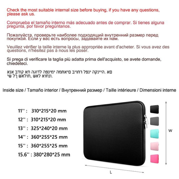 FixPremium - Étui pour ordinateur portable 13", noir