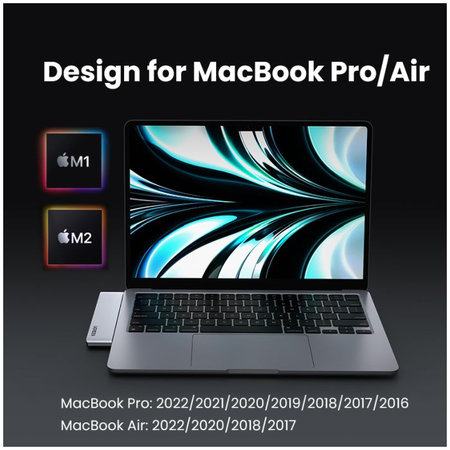 UGREEN - Hub double USB-C 7v1, gris