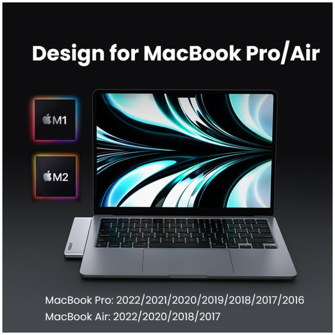 UGREEN - Hub double USB-C 7v1, gris