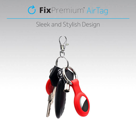 FixPremium - Porte-clés en silicone pour AirTag, orange