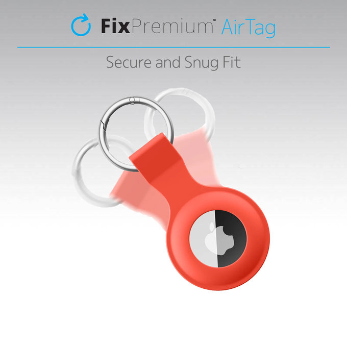 FixPremium - Porte-clés en silicone pour AirTag, noir
