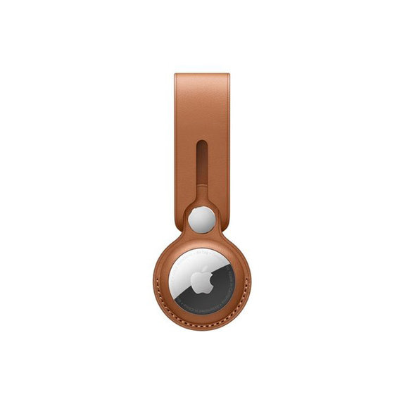 FixPremium - Porte-clés en cuir pour AirTag, marron