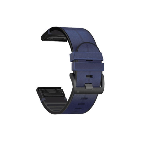 FixPremium - Bracelet en cuir pour Garmin (QuickFit 26mm), bleu