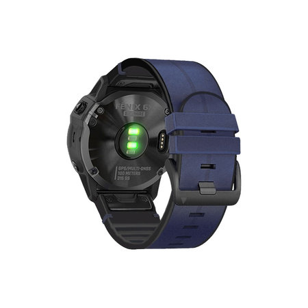 FixPremium - Bracelet en cuir pour Garmin (QuickFit 26mm), bleu