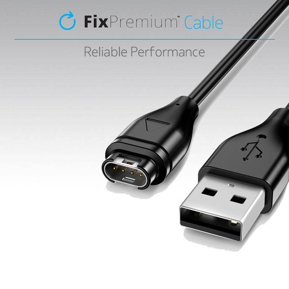 FixPremium - Câble de chargement pour montre Garmin, noir