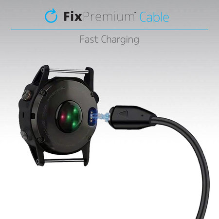 FixPremium - Câble de chargement pour montre Garmin, noir
