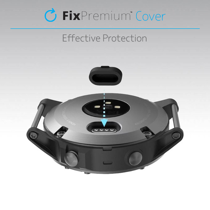 FixPremium - Cache du port de charge pour montre Garmin, noir