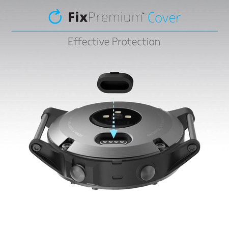 FixPremium - Cache du port de charge pour montre Garmin, gris