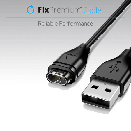 FixPremium - Câble de chargement USB-C pour montre Garmin, noir