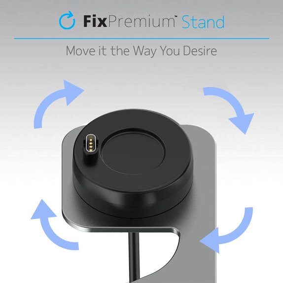 FixPremium - Support de chargement pour montre Garmin, gris sidéral